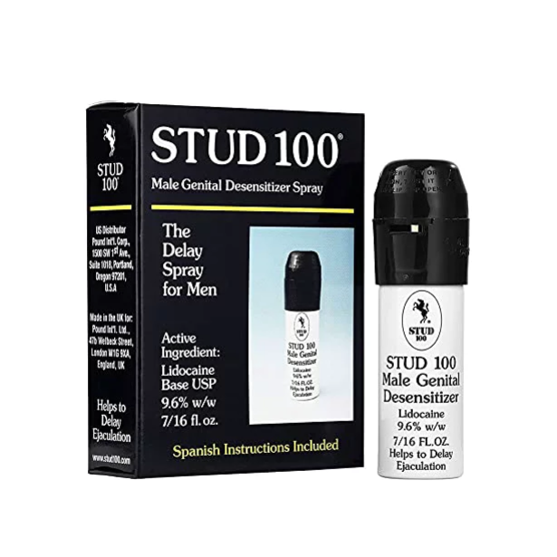 Stud 100 男性生殖器脱敏喷雾，7/16- Fl。盎司盒（1 包）