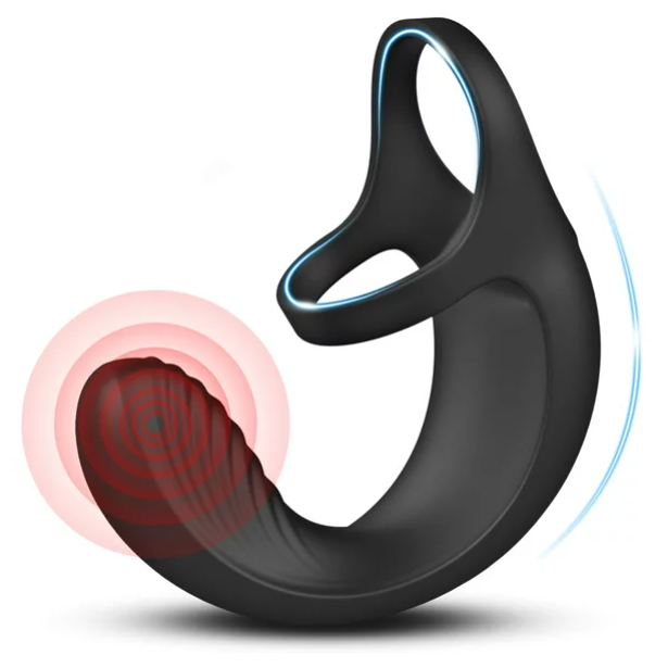 DARZU 男士可穿戴振动双阴茎环振动器，3 合 1 可充电阴茎勃起增强性玩具